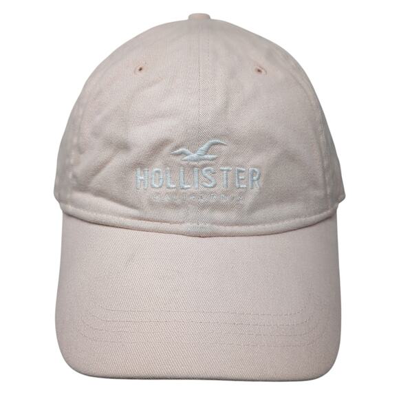 Hollister Slideback Baseball Cap Pink One Size Adjustable Embroidered 6 Panel - Picture 1 of 9